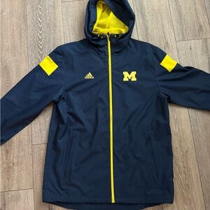 University of Michigan Adidas ClimaProof Jacket in Navy and Yellow